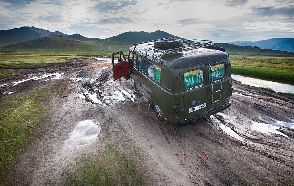 Furgon 4x4 van in Mongolia
