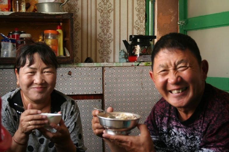Ganba - a driver for Eternal Landscapes - and his wife at home in Erdenedalai in Mongolia's middle Gobi