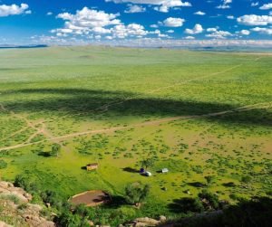Panoramic view of our campsite at Khogno Khan Nature Reserve in southern Bulgan Province, central Mongolia