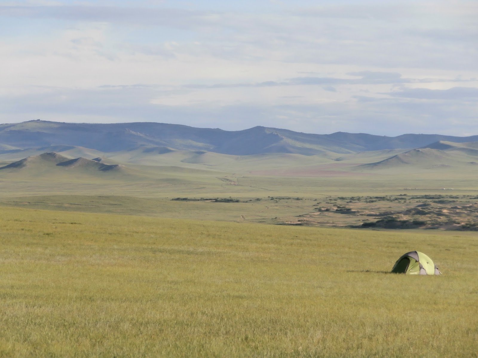 Our campsite at Khustain Nuruu National Park on one of our Mongolia small group trips.
