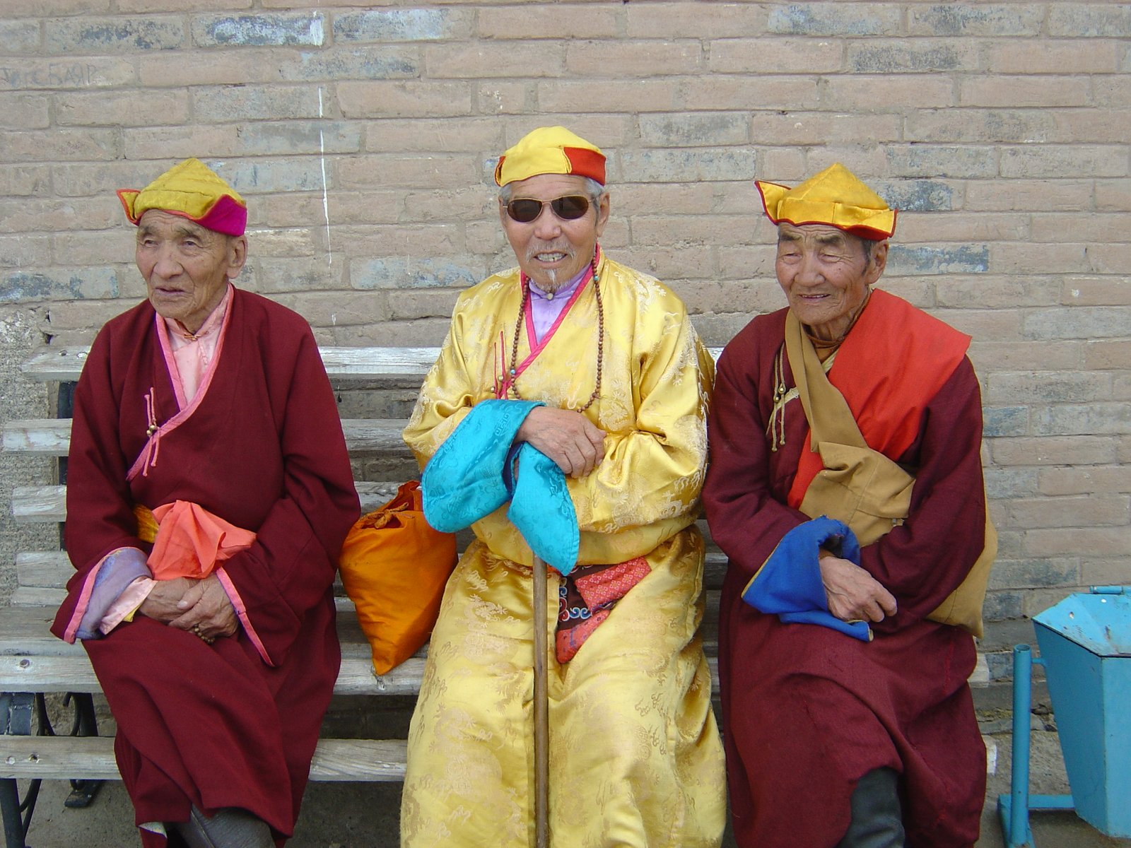 Monks at Mongolia's Erdene Zuu Monastery located in Kharkhorin, Ovorkhangai Province