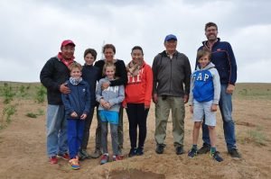 Gobi Oasis Tree Planting Project during a Mongolia family tour