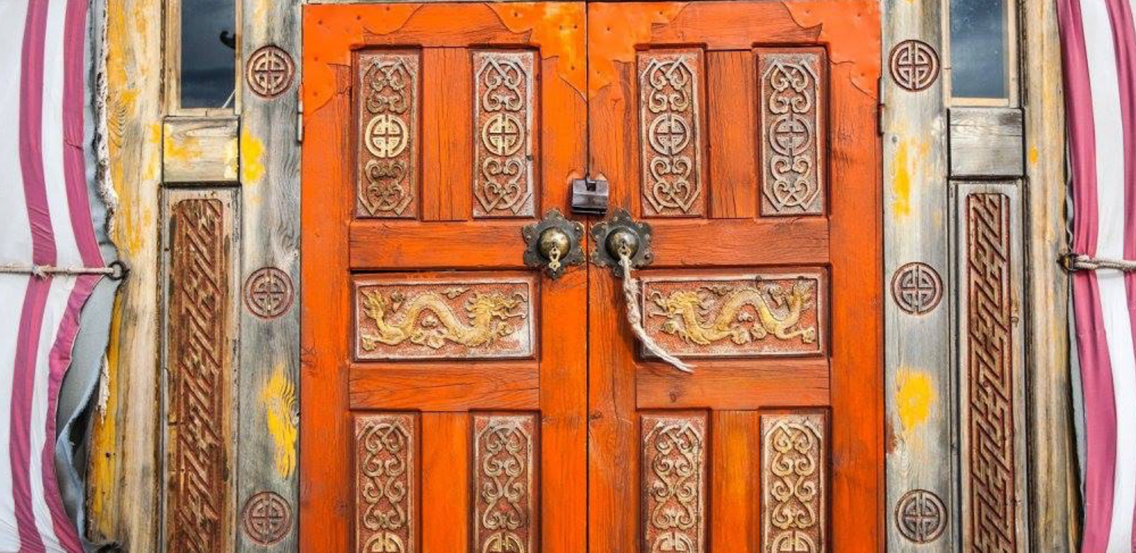 A Mongolian ger door