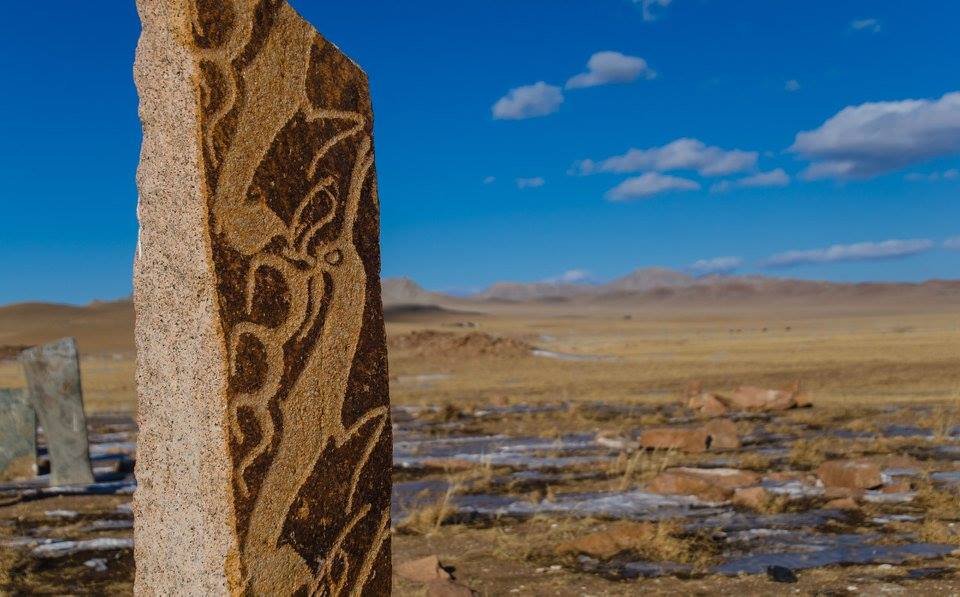 The day we spent with a Mongolian archaeologist. Deer stones in Mongolia.