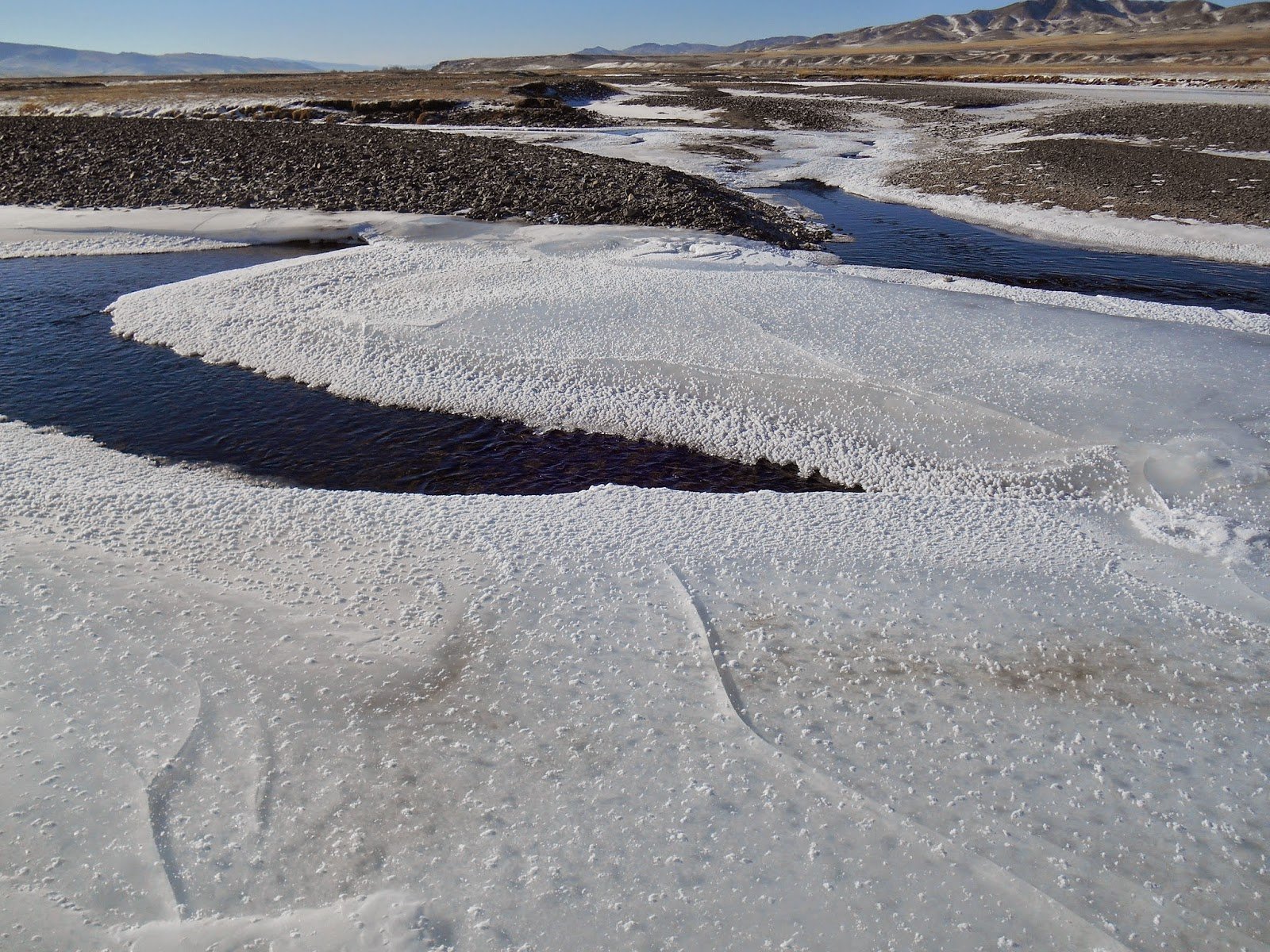 The Orkhon River Valley - frozen in winter - taken during a Mongolia winter trip