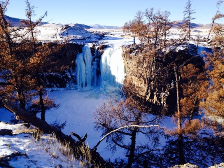 Frozen Orkhon Waterfall - Orkhon River Valley