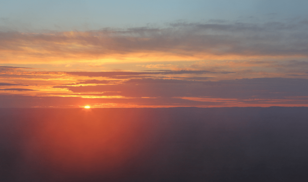 Sunrise from sacred Shiliin Bogd Mongolia