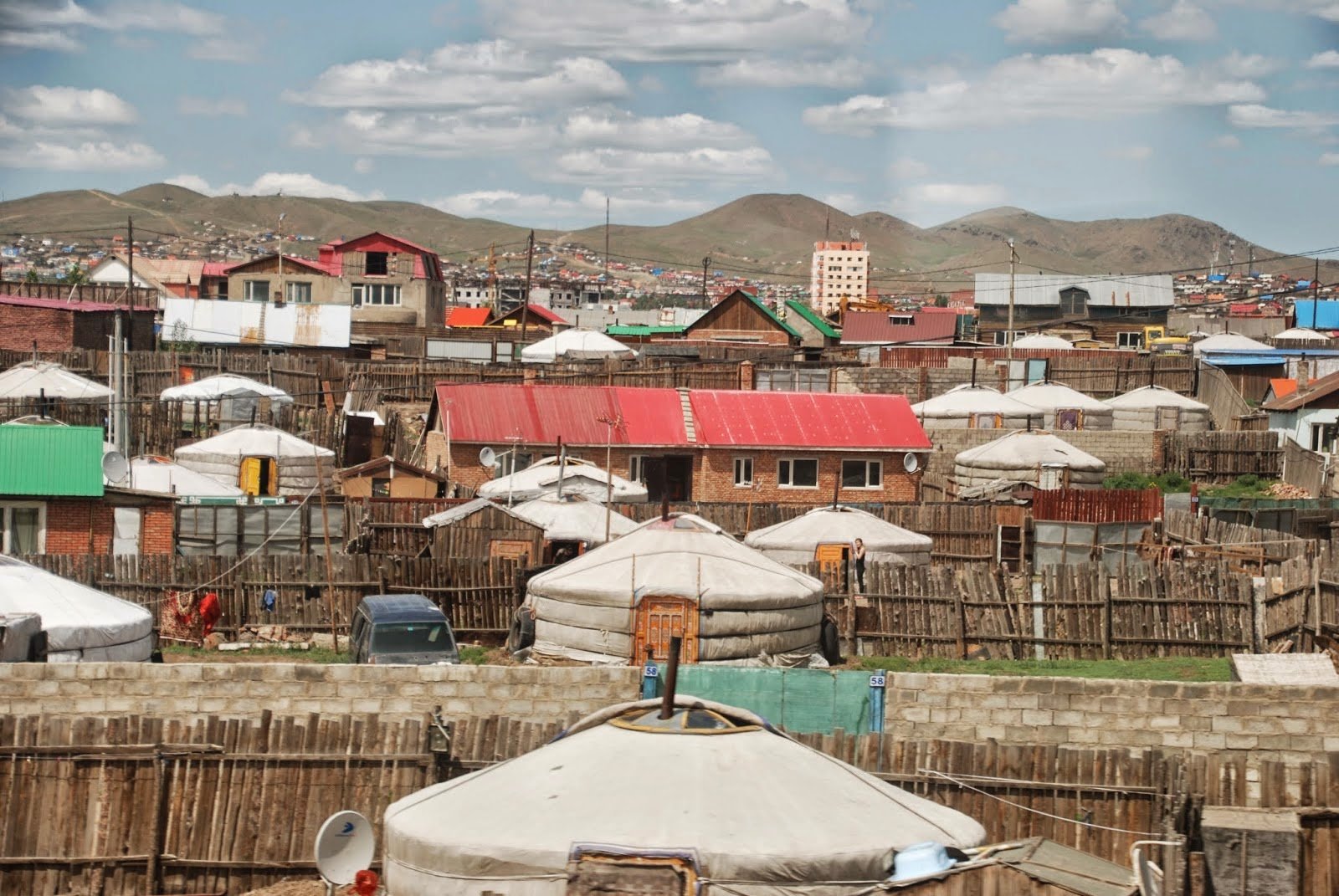 Entering Ulaanbaatar - Trans Mongolian train