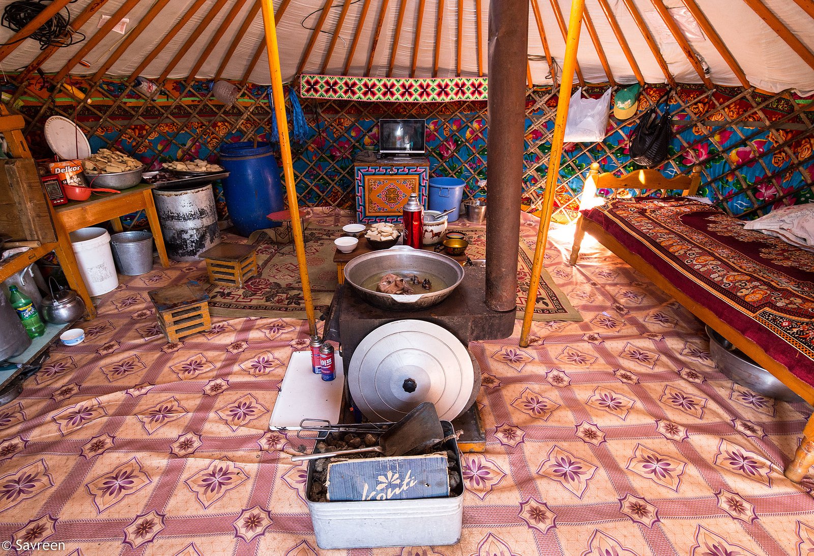 Ger Interior Mongolia - part of our guide to Mongolian superstitions