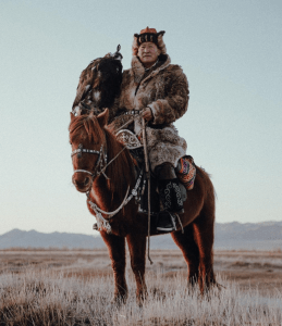Kazakh eagle hunter Mongolia on our horse trekking in Mongolia blog