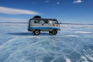 Mongolia's 4x4 Furgon Van on ice