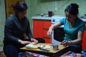 Dumpling making Mongolia