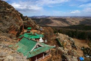 Panoramic view from Tövkhön Khiid Monastery Mongolia
