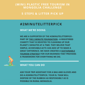 Mini Plastic Free Tourism In Mongolia Challenge | 2 minute litter pick