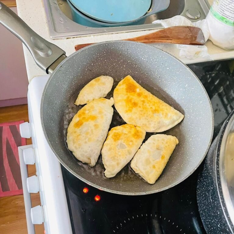 Khuurshuuur pancakes at our Mongolian cookery class in Ulaanbaatar